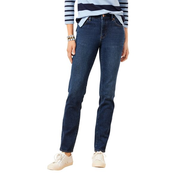 Talbots Denim - Talbots Flawless High-Rise Straight-Leg Jeans in Dark Wash size 6